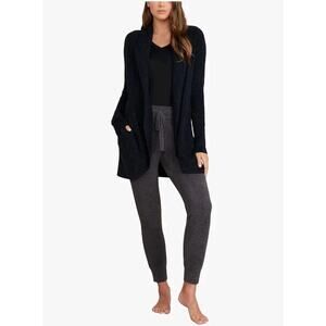 Barefoot Dreams Dark Grey Bamboo Chic Lite Soft Cozy Lounge Circle Cardigan Sz L